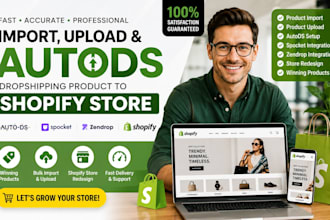 import upload autods spocket zendrop dropshipping product shopify store redesign