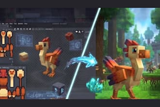 create blockbench minecraft models low poly game assets and animations