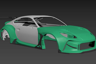 do 3d car model stl, car bodykit conversion,  car part, automotive cad for print