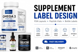 do product label design supplement label bottle label box peptide vial label