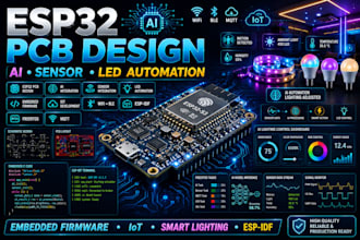create esp32 pcb with ai, sensor integration and led automation firmware