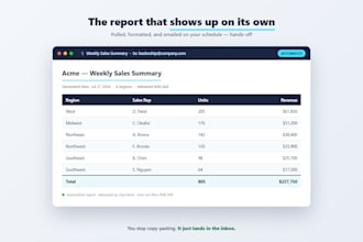 automate your recurring excel and pdf business reports