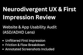 test your website or app UX as a first time user and give detailed feedback