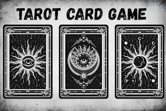 design custom spiritual tarot card game illustration, oracle cards, board game