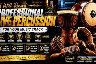record professional live percussion for your music track