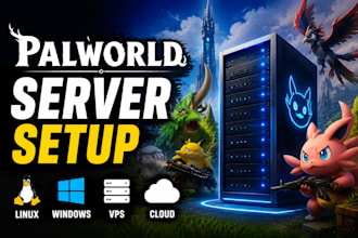 set up palworld dedicated server on linux, windows, vps or cloud hosting
