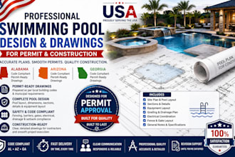 prepare professional swimming pool for alabama, arizona, permit and construction