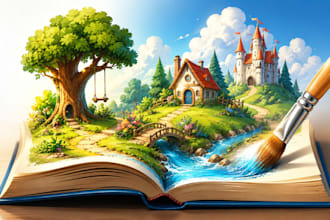draw whimsical watercolor picture book cover illustration