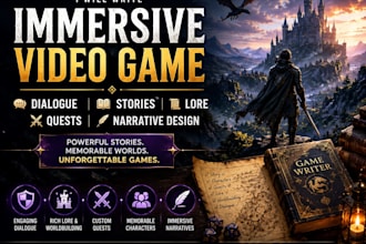 write immersive game dialogue stories lore quests and narrative designe