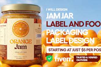 design jam jar label and food packaging label design