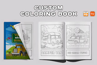 create custom coloring book pages with cover for amazon KDP and etsy