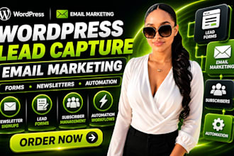 set up wordpress lead capture forms, email marketing, newsletter automation
