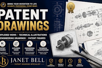 do patent figures exploded views technical illustrations engineering drawings