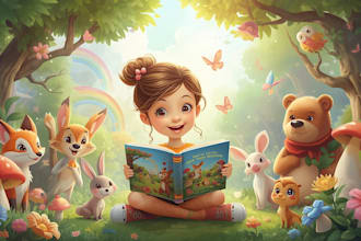 do children book illustratio, children story book design, kids picture book