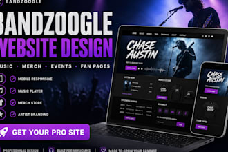 design bandzoogle website, merch store and music artist page