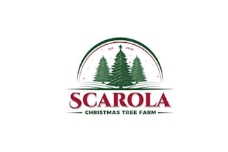 design minimalist christmas tree farm logo