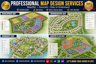 create development map, neighborhood map, community map and master plan map
