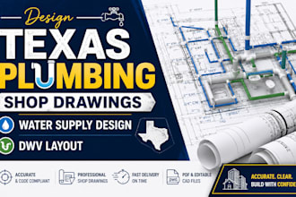 design texas plumbing shop drawings, water supply design, dwv layout
