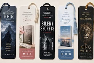 design custom bookmark design and flyer design for authors and brands