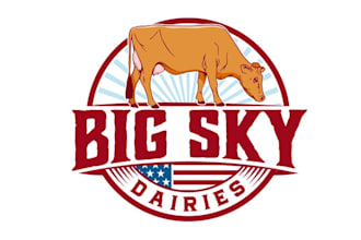 design wonderful animal big sky dairies logo