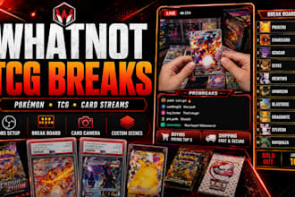 setup a professional whatnot stream for pokemon and tcg breaks