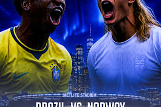 create an ultra realistic football matchday poster design