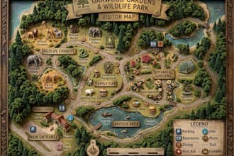 design wayfinding map, visitor map, resort map and park map, navigation map