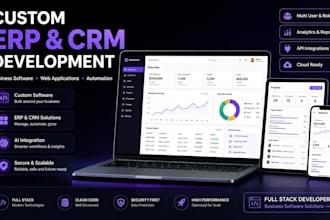 develop a custom CRM erp or business management software