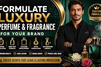 formulate perfume, fragrance, body mist, cologne, attar, scent and air freshener