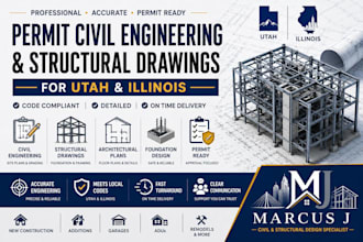 do permit civil engineering and structural drawings for utah and illinois