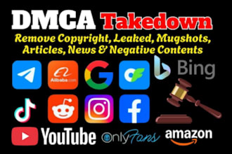 permanently remove mugshots articles harassing defaming copyright leaked by dmca