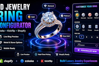 build 3d jewelry ring configurator on shopify zakeke kickflip product customizer