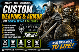 create edit custom weapon armor skyrim se ae mods follower mod redmod fallout 4