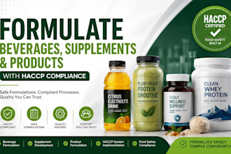 formulate beverages, supplements and products with haccp