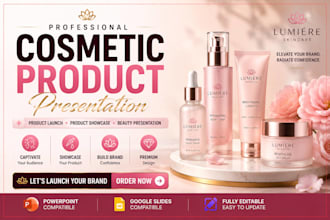 design a professional cosmetic product presentation for your skincare brand