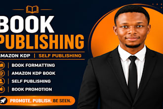 publish your book, format it for amazon KDP, promote it and create cover design