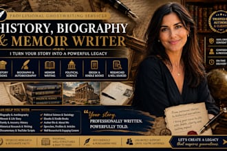 ghostwrite history book biography memoir autobiography political science ebook