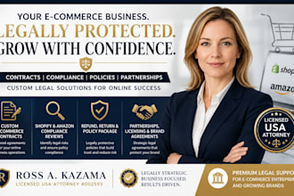 draft custom ecommerce contracts as your licensed US attorney