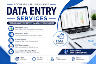 do accurate data entry in microsoft excel and word