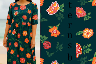 design unique seamless textile prints and patterns