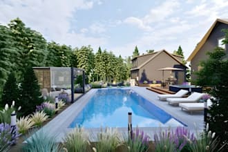 do backyard design pool, patio ,garden design and outdoor space landscape design