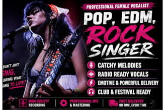 female singer edm vocalist female pop singer pop rock singer edm ghost producer