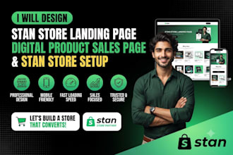setup stan store landing page digital product sales page design with stan store