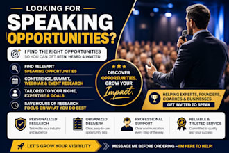 find speaking opportunities for your business, brand or expertise