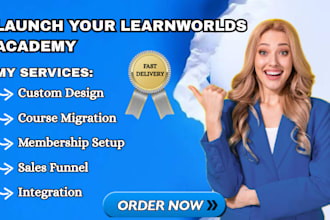 create a premium learnworlds online course academy lms website membership site