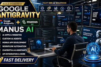 build google antigravity manus ai mobile app and website
