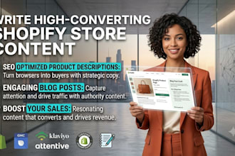 write high converting shopify store product and blog posts