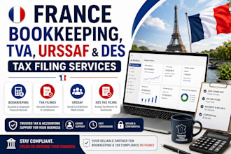 do france bookkeeping, tva, urssaf and des tax filing services