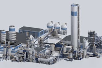 modern 3d industrial manufacturing plant, oil refinery plant, factory gas plant