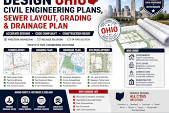 design ohio civil engineering plans, sewer layout grading and drainage plan